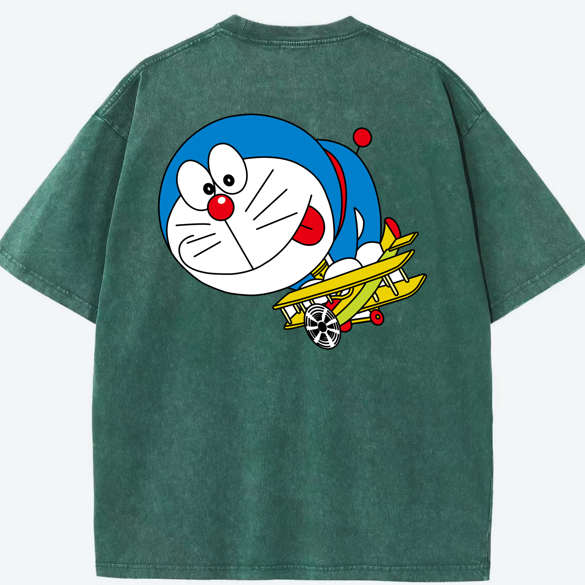 （画像用） ドラえもん Doraemon 綿100% ヴィンテージ風 半袖Tシャツ（背面プリント）